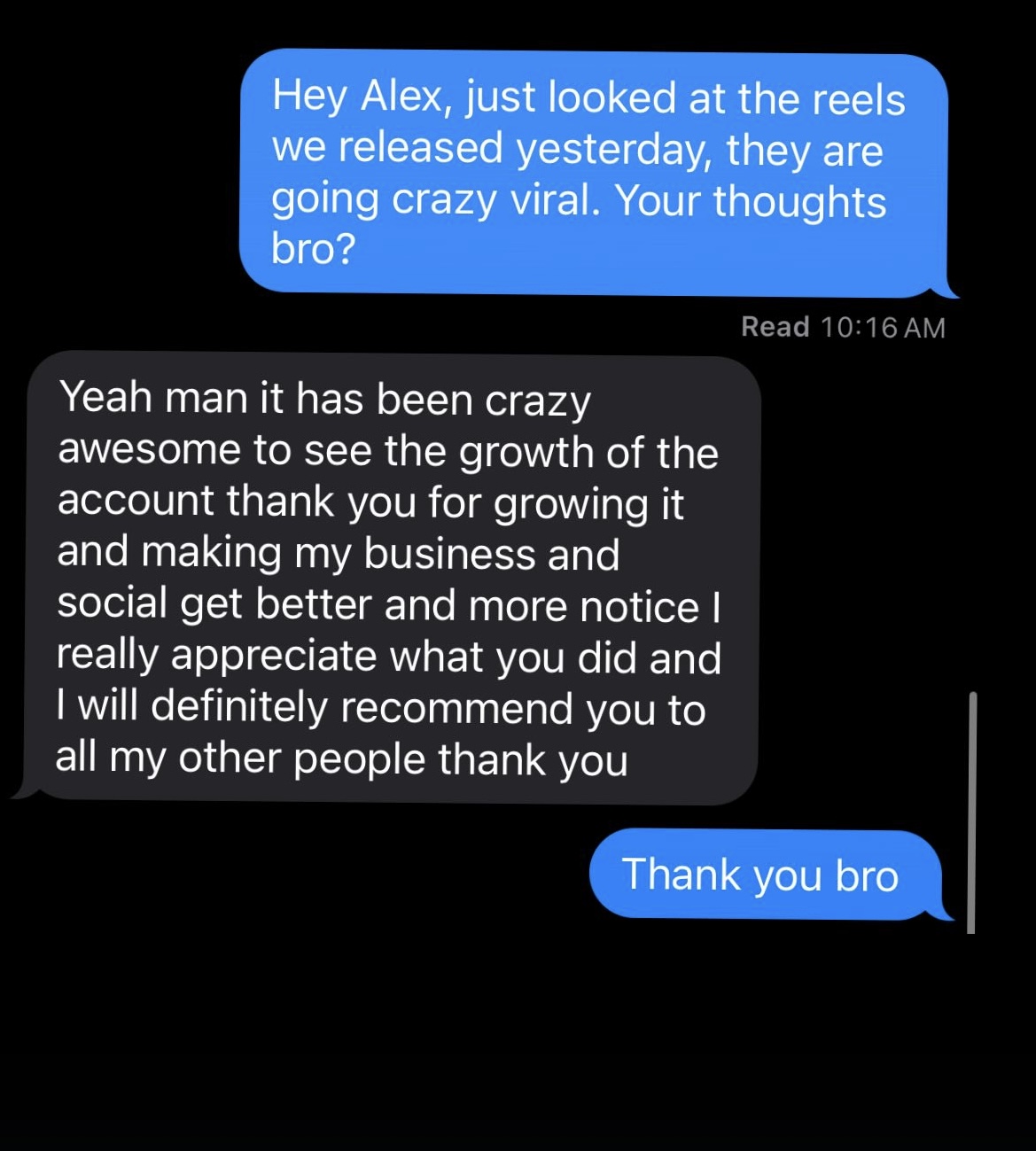 Client testimonial 1